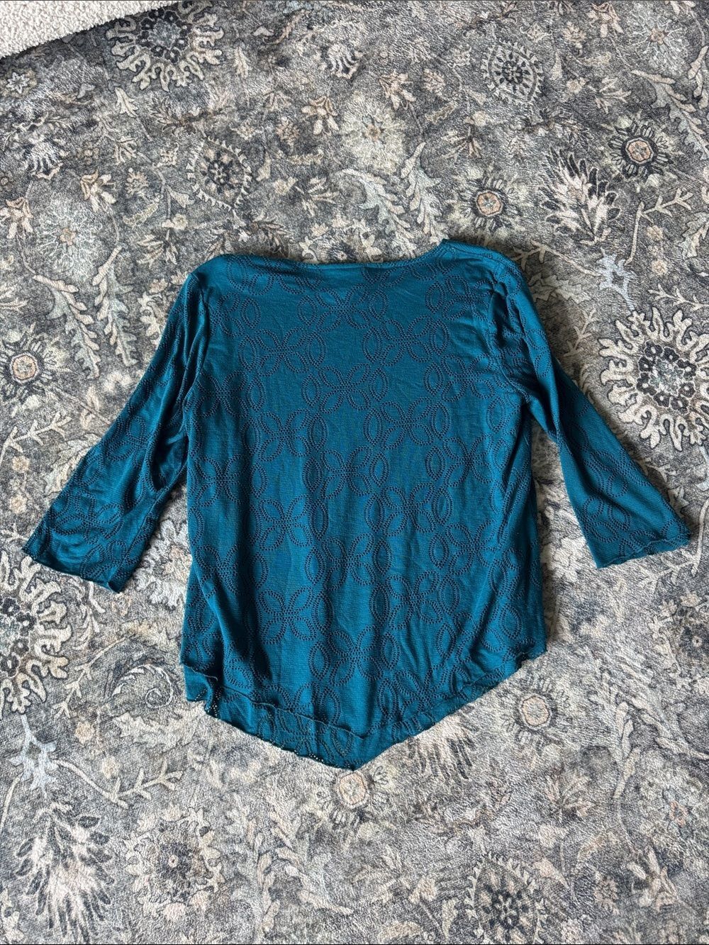Multiples Lace-Texture 3/4 Sleeve Top - Picture 6 of 6